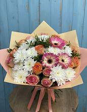 Букет цветов из:  Розы, Герберы и Хризантемы #REPLACE_PRED# Алнаши