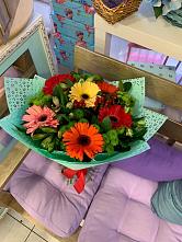 Букет цветов из:  Герберы, Хризантемы и Альстромерии #REPLACE_PRED# Алнаши
