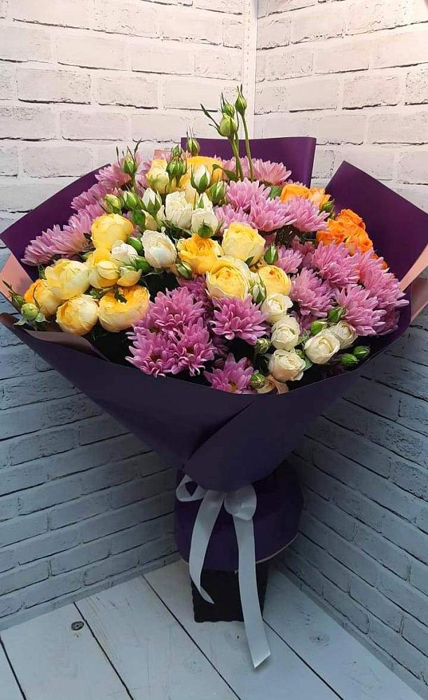 Букет цветов из: Хризантемы и Розы в Алнаши