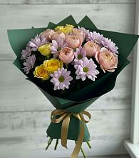 Букет цветов из:  Хризантемы и Розы #REPLACE_PRED# Алнаши