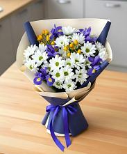 Букет цветов из:  Розы, Ирисы и Хризантемы #REPLACE_PRED# Алнаши