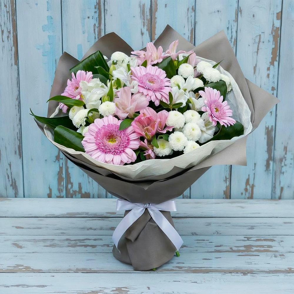 Букет цветов из: Герберы, Альстромерии и Хризантемы в Алнаши