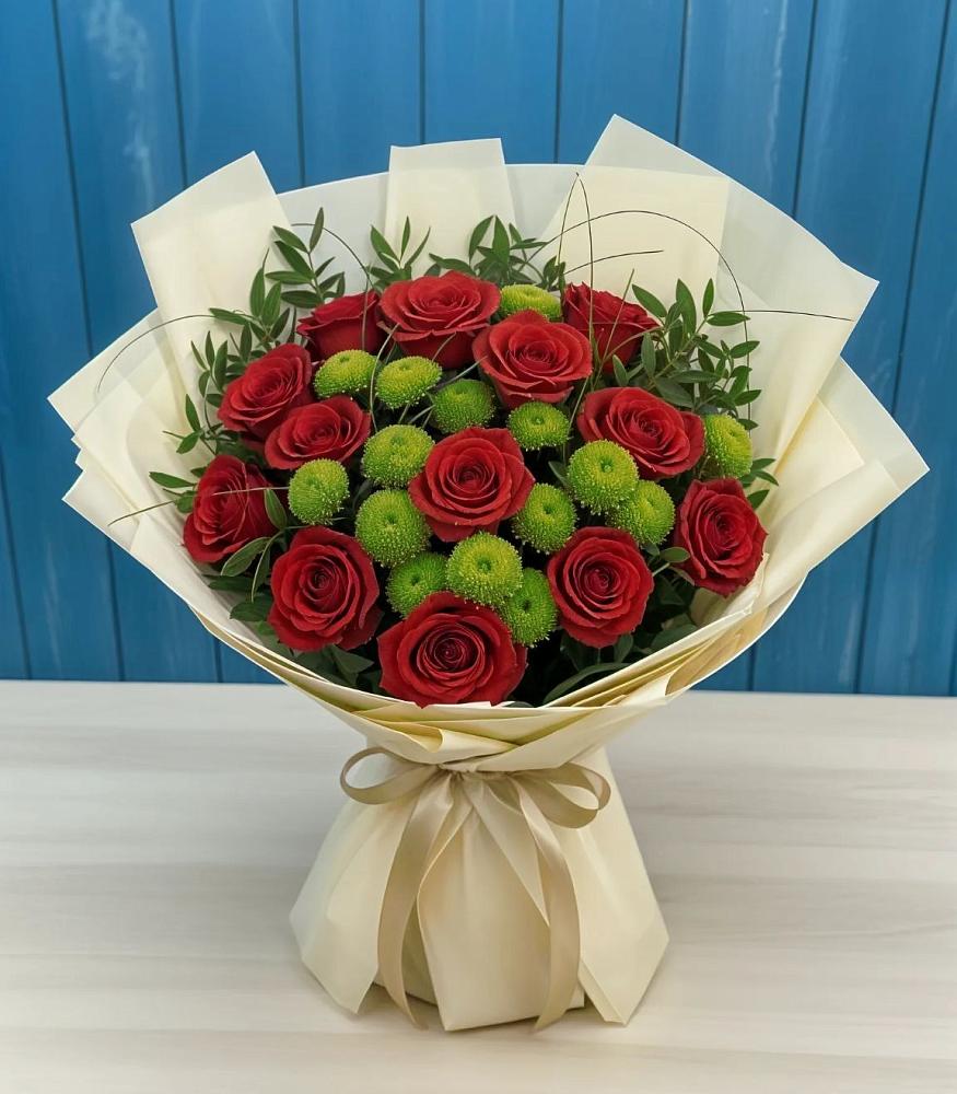 Букет цветов из: Розы и Хризантемы в Алнаши